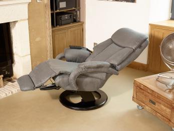 Fauteuil relax pivotant 2 moteurs microfibre LUXOR haut de gamme grand confort