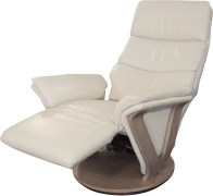 Fauteuil relax électrique Alexander en cuir - Gris taupe 1 place Cr, colle pour